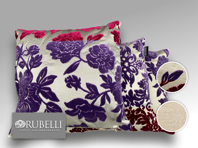 78 - Rubelli Damask Mixed Silk Beige - Bordeaux Purple